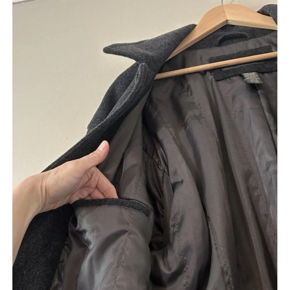 Banana Republic XL Melton Car Coat Virgin Wool Cashmere Blend Button Down Jacket
